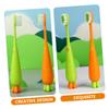 MERRYHAPY 4pcs Cartoon Toothbrush Boys and Girls Soft Bristle Carrot Design Toothbrush for Boy Girl Teething view 3