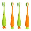 Gogogmee 4pcs Cartoon Soft Bristle Kids Toothbrush Set for Daily Use, Ergonomic Manual Children Toothbrushes, Lovely Carrot Radish Design for Boys and Girls Oral Care view 1