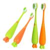 WOONEKY Kids Toothbrushes 4pcs Soft Bristle Carrot and Green Radish Design Manual Tooth Brushes for Toddlers Childrens Oral Care Set view 1