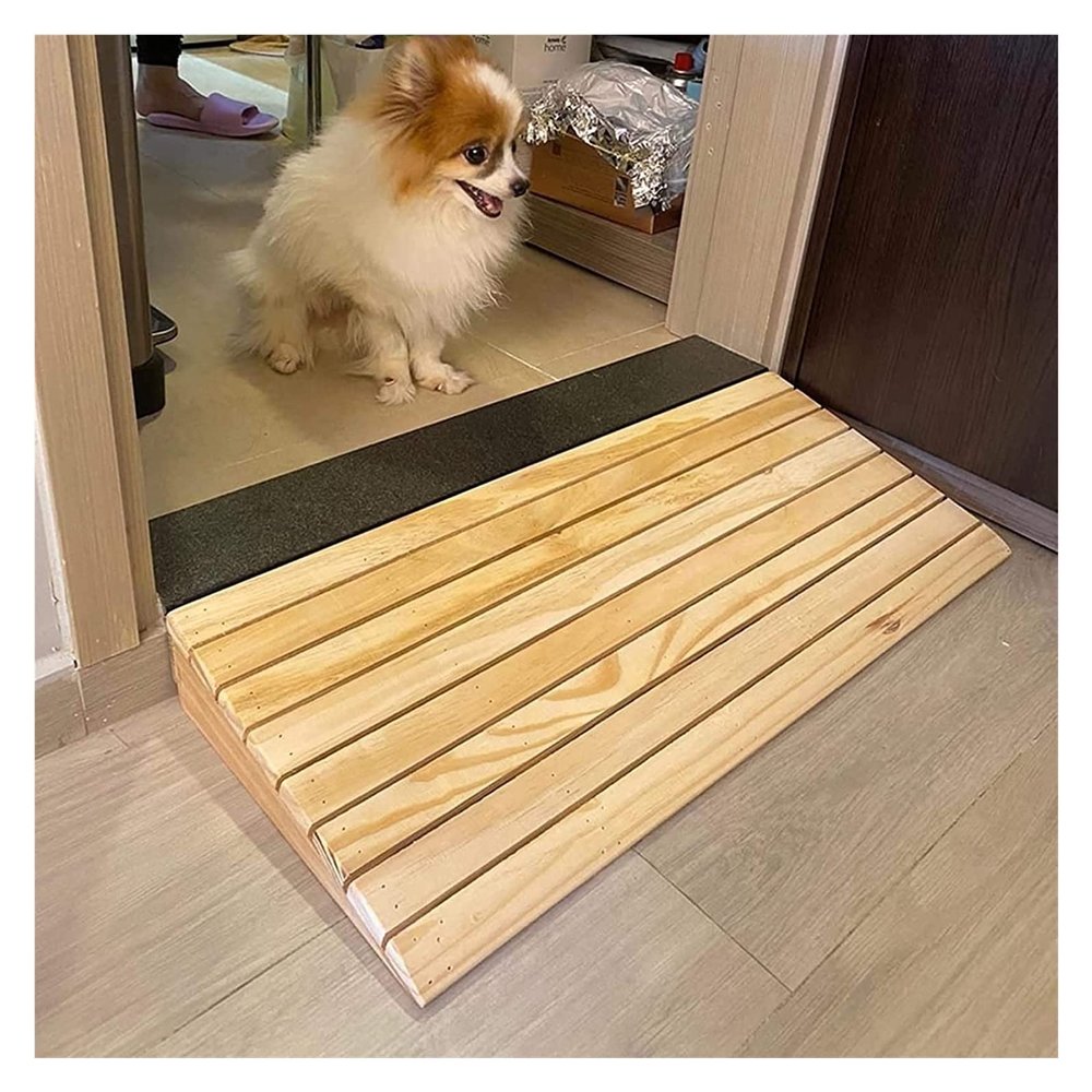Threshold Ramp for Garage and Patio Door -Wooden Curb Ramp for Driveway Sidewalk - Custom Size Handicap Ramp for Shed,