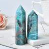 1PC Natural Amazonite Smoky Quartz Symbiotic Crystal Healing Stone Obelisk Ornament for Home Decor Energy Stone(50-60mm) view 2