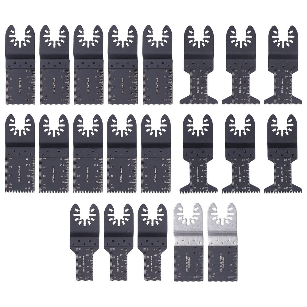 21Pcs Oscillating Cutting Wheel Kit for Woodworking with Quick Release and Straight Multitool Blades, Ideal for Cutting Wood and Plastic, Includes Size Marks for accurate Cutting,