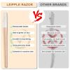 Leipple Eyebrow Razors Eyebrow Trimmer Portable Eyebrow face Razors Trimmer Facial Hair Shaver Eyebrow Remover Exfoliating Dermaplaning Tool with Precision Cover for Women and Men (Beige) view 2