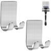2Pcs Razor Holder for Shower, 304 Stainless Steel Razor Stand with Strong Adhesive, Waterproof, Shower Razor Holder for Bathroom, Living Areas - No Drilling, Silver view 1