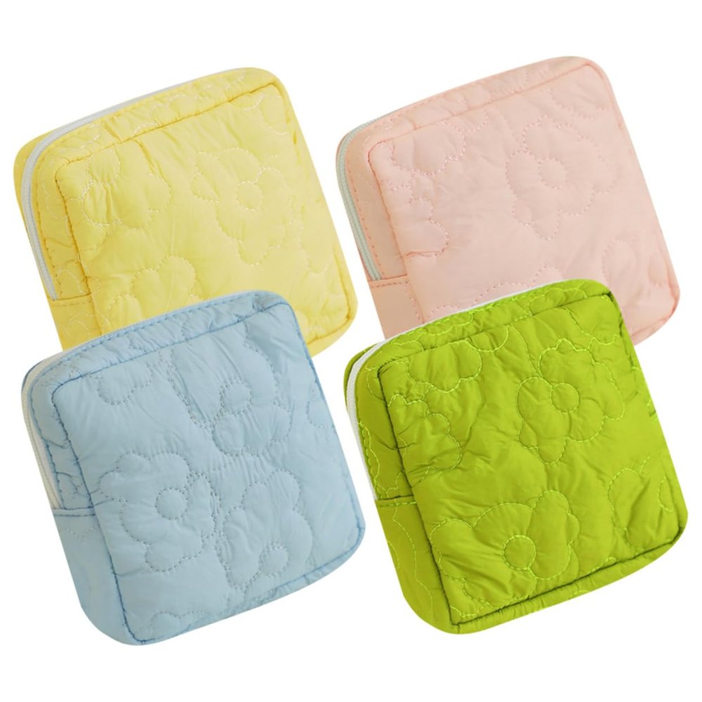 HAPINARY 4pcs Sanitary Napkin Pack Period Bag Pouch Small Storage Bag Organiser Washable for Travel Women