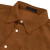 Duohropke Men's Shirt Corduroy Long Sleeve Casual Shirt with Flap Pocket Men's Jacket Button Up Shirt Jacket Regular Fit Men's Shirt, brown, L view 4