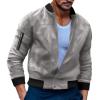 Duohropke Men's Summer Jacket Plain Stretch Spring Jacket Men Thin Pilot Jacket Casual Transition Jacket Stretch Bomber Jacket Lightweight Aviator Jacket, gray, L view 1