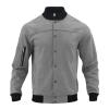 Duohropke Men's Summer Jacket Plain Stretch Spring Jacket Men Thin Pilot Jacket Casual Transition Jacket Stretch Bomber Jacket Lightweight Aviator Jacket, gray, L view 2