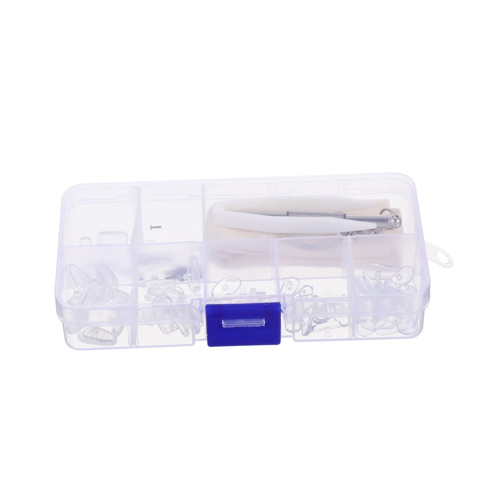 Anneome Glasses Repair Kit 60pcs Nose Pads Set with Screws Screwdriver Tweezer Anti-Slip Replacement Accessories for Eyeglasses Bridge Maintenance