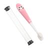 PLAFOPE Children's Manual Toothbrush with Supple Bristles and Non-Slip Handle for Babies and Boys and Girls Aged 2-12, Pink Toothbrush with Storage Bucket for Easy Oral Cleaning view 1