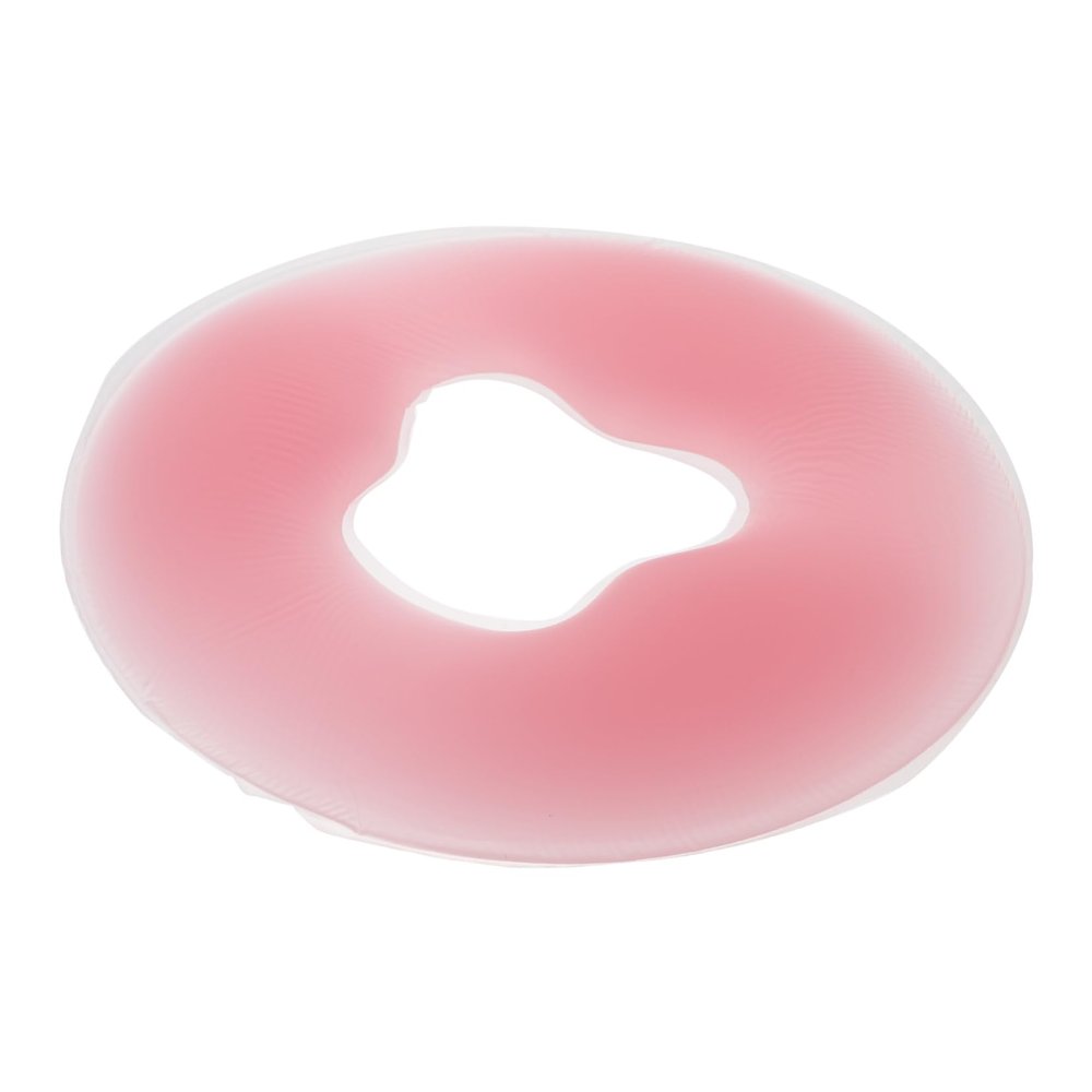 Beatifufu Silicone Face Pillow Cushion for Beauty Salon, round Pink Massage Face down Cushion, Comfortable Spa Prone Headrest for Facial Massage and Relaxation
