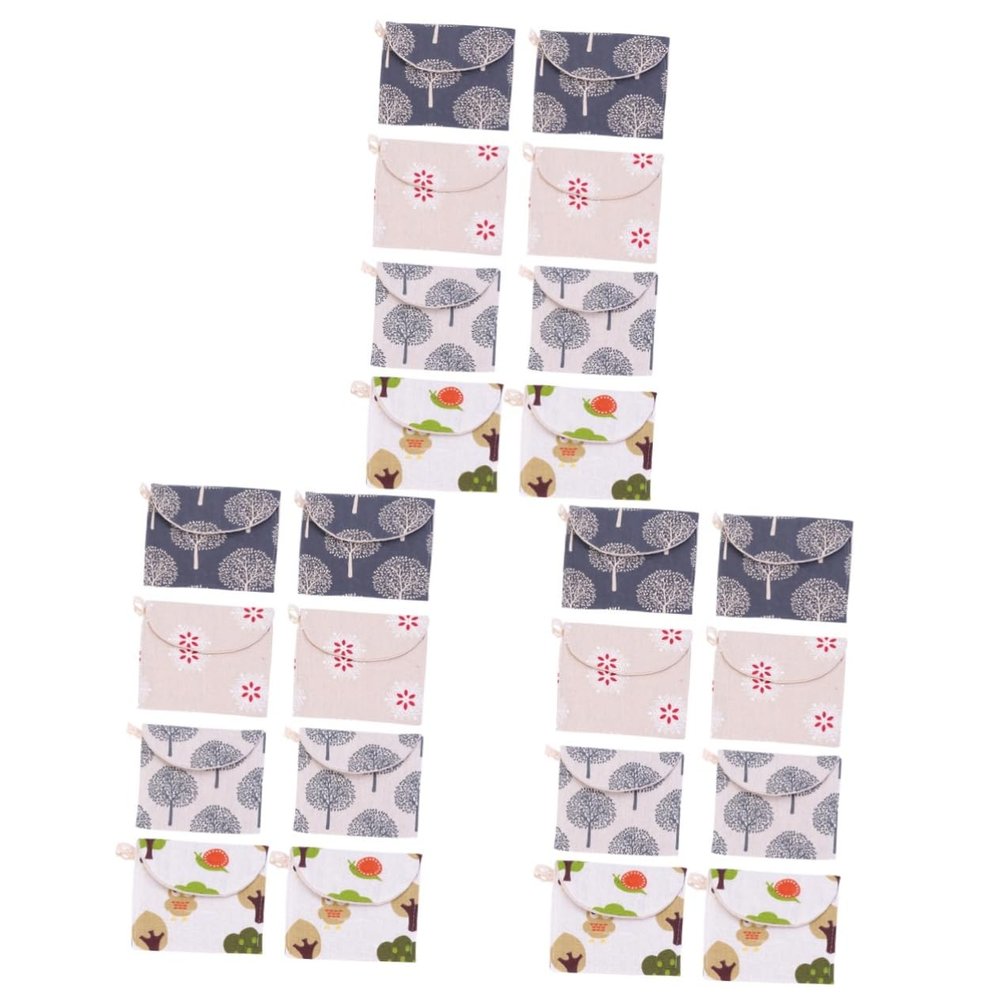 BCOATH 24pcs Sanitary Napkin Pouch Bag Portable Tampon Holder Bag Travel Pouch for Women Tear-Resistant Fashion Design Random Style