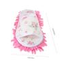 minkissy Peep-toe Mop Slippers Removable Indoor Cleaning Slippers for Dusting Floors Super Absorbent and Easy to Clean for Home Use Pink Floral Design view 4