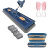 2024 New Magic Large Flat Mop, Self Wringing Microfiber Mop with Microfiber Pads, 360 Rotating Wet and Dry for Floor Cleaning (Blue, Mop + 4 Mop Cloths + Bucket) view 1