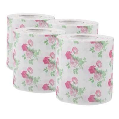 Beaupretty Printed Toilet Paper 4 Rolls with Floral Design Soft Tissue Paper for Bathroom and Guest Use
