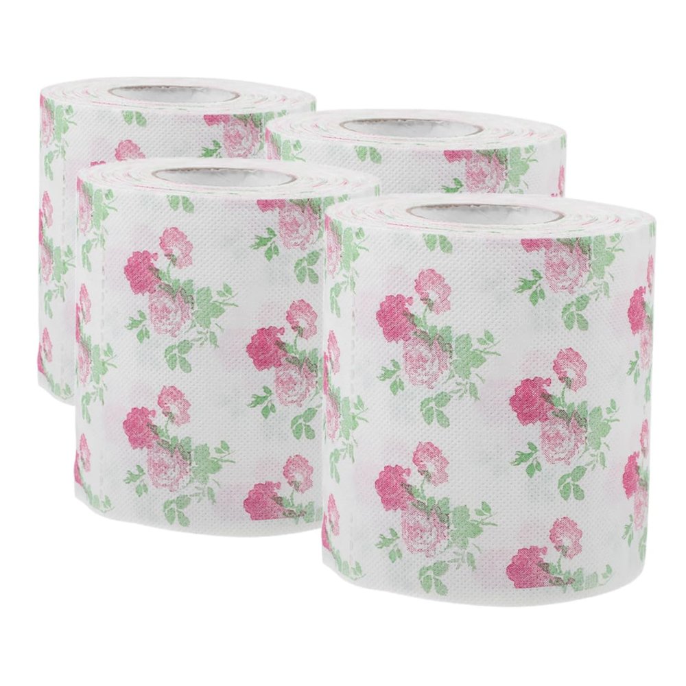 Beaupretty Printed Toilet Paper 4 Rolls with Floral Design Soft Tissue Paper for Bathroom and Guest Use