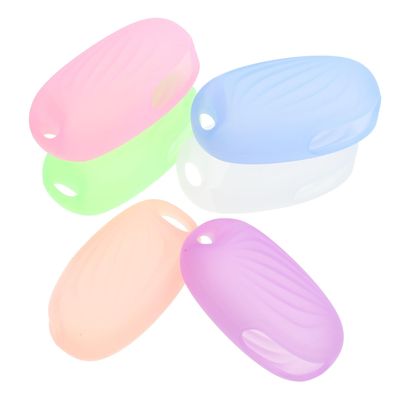 HAPINARY 6pcs Travel Toothbrush Covers Food Grade Silicone Brush Caps Portable Dust Holder for Daily Use