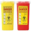 2 Pack 1 Quart Sharps Container Biohazard Disposal Needle Collect Box Red & Yellow view 1