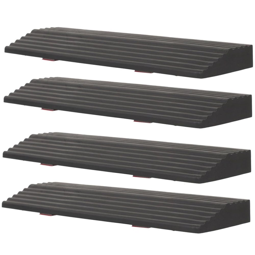 minkissy Sweeping Robot Climbing Mat 4pcs Ramp Pads Indoor Rubber Cleaning Ramp