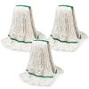 20oz Commercial Cleaning Mop Head Replacements, 3 Pack Heavy Duty Industrial Cotton Looped End String Cleaning Mop Head Refills,Used for Home,Garage,Office and Kitchen,White Mop Refills view 1