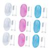 COLLBATH 9pcs Double-Sided Boys and Girls Toothbrush Boy Girl Brush Silicone Finger Brush Oral Cleaning view 1