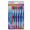 Rysons 5 Pack Soft Round Nylon Bristle Toothbrush with Multicolour Travel Cases view 1