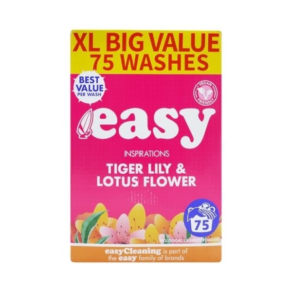 Easy Washing Powder 75 Washes Tiger Lily & Lotus Flower - Tough on Stains Washing Powder Laundry Detergent