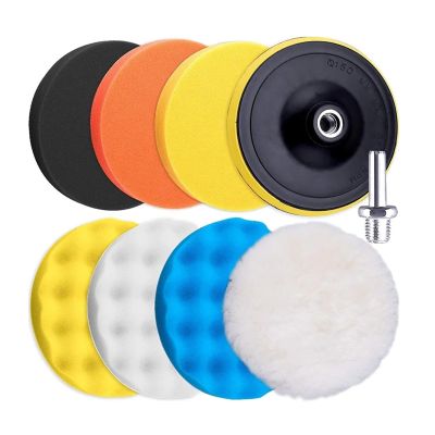 6 Inch Car Buffing Polishing Pads Kit 9 Pcs Foam Polisher Pads Car Buffer Attachment