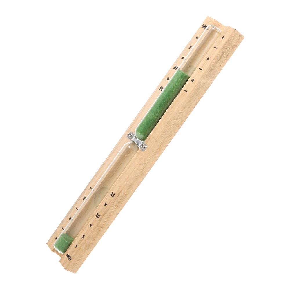 BCOATH 15-Minute Wooden Hourglass Sauna Timer Household Rotating Timer Glass Tube for Dry Steam Room Green