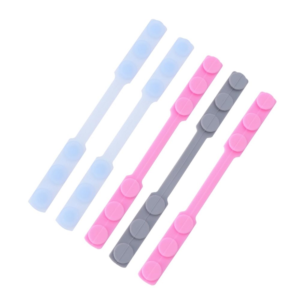 TOVINANNA 5pcs Adjustable Silicone Mask Earband Hooks Non Slip for Reducing Ear Discomfort Suitable for Small and Medium Faces Random Color