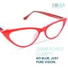 2SeeLife Small Cat Eye Reading Glasses for Women Narrow-Medium Fit, Sturdy Frame, Spring Hinges, Premium Funky Readers, Red, +2.25 view 2