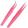KINDOYO 2 Pieces Straight and Curved Stainless Steel Tweezers Kit - Pointed Tips for Eyelash Extensions, DIY Crafts, Nail Art, Jewelry Making view 1