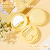 Esdallina 1 Pcs Yellow Macaron Contact Lens Travel Case with Cleaner Portable Contact Box with Mirror Tweezers Solution Bottle view 4