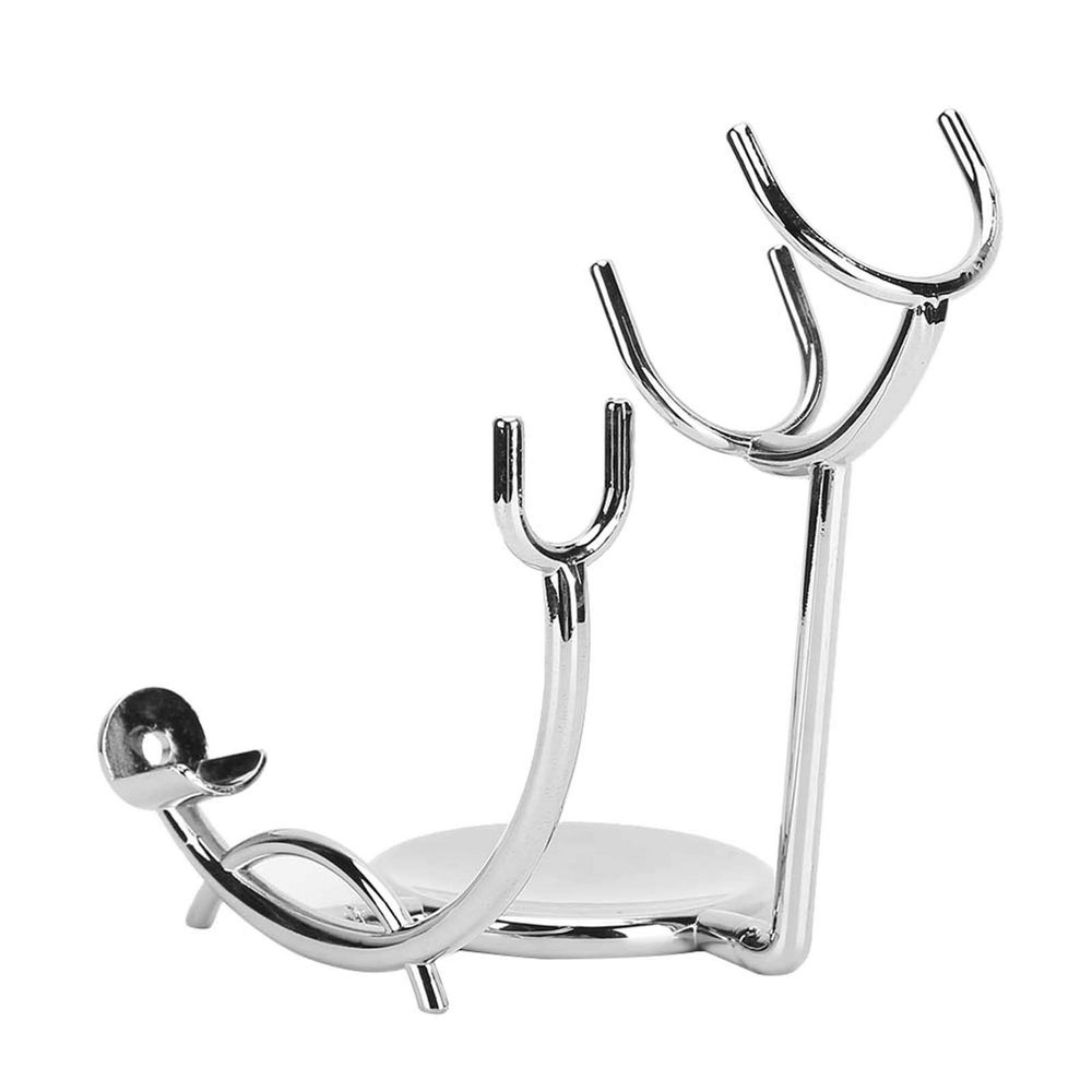 Holder, Safety Stand for Men with Brush Soap Bowl Feature Electroplating Metal Assembly Manual Shaving Stand for Beard Trimming