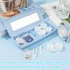 Esdallina 1Pcs Contact Lens Travel Case with Cleaner Portable Contact Box with Mirror Tweezers (Blue) view 4
