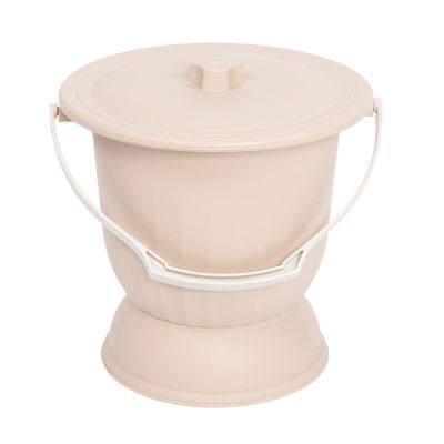 CHFYIJYHM Urinal Bucket Chamber Pots for Women with Lid Spittoon Bucket Portable Handheld Thick Pee Bucket Urine Pots Bed Pan for Elder Unisex Potty(Khaki,24.5 * 24.7cm)