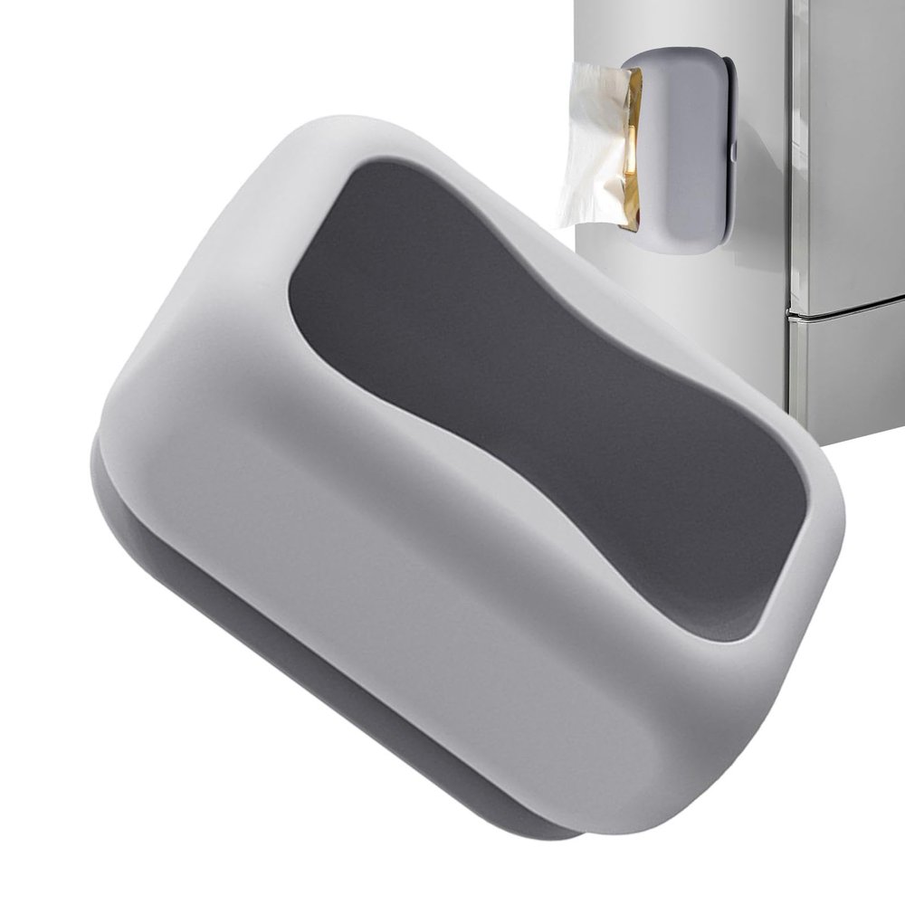Tissue Box Holder, Cosmetic Tissue Holder - Sturdy Silicone Tissue Box Holder with Suction Cup Base - Rectangular Refillable Tissue Organiser with Wide Mouth for Wall, Bathroom, S