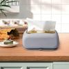 Tissue Box Holder, Cosmetic Tissue Holder - Sturdy Silicone Tissue Box Holder with Suction Cup Base - Rectangular Refillable Tissue Organiser with Wide Mouth for Wall, Bathroom, S view 3