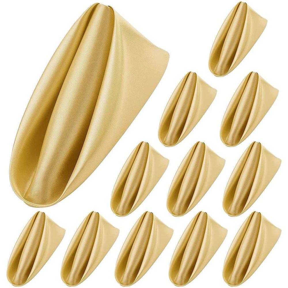 12Pcs 50cm Table Napkins Cloth Square Fabric Napkin Pocket Handkerchief for Wedding Birthday Home Party Hotel