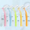 RAYITO 100 Pcs Interdental Brushes, 5 Sizes Soft Dental Brushes with Non-Slip Handle Angled Head Tooth Picks Floss Sticks Dental Floss Brushes for Braces Oral Cleaning Narrow Gaps Between Teeth view 2