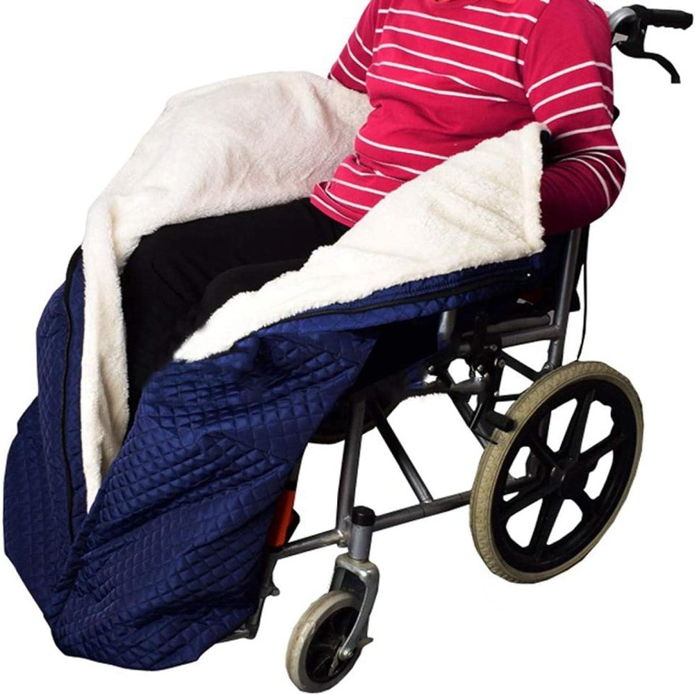 MOFEIST Lower Body Warmer - with Zipper and Villus Waterproof Fleece Lined Wheelchair Blanket Universal Wheelchair Accessory for Patients Elders
