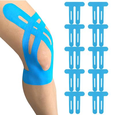 10 Pcs Pre Cut Kinesiology Tape for Knee,Waterproof & Elastic,Synthetic Elastic Kinesiology Therapeutic Tape Provide Support and Stability to Muscle Ideal for Running,Hiking,Riding