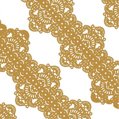 Large Pre-Made Ready to Use Edible Cake Lace Art Nouveau Style Applique Golden 14-inch 10-Piece Set