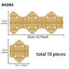 Large Pre-Made Ready to Use Edible Cake Lace Art Nouveau Style Applique Golden 14-inch 10-Piece Set view 3