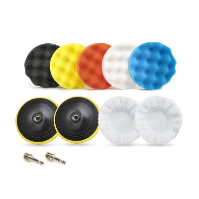 6 Inch Auto Wax Polisher & Buffer Pads Kit 11 Pcs Drill Buffer Attachment M14 For Car Detailing Scratch Repair Polisher
