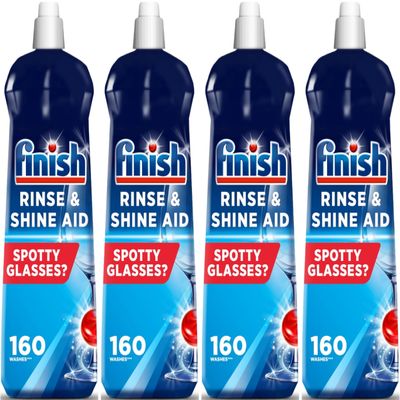 Finish | Finish Dishwasher Rinse & Shine Aid | Original | 800ml | For Drier Glasses and Spot Prevention (Pack of 4)