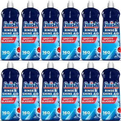 Finish | Finish Dishwasher Rinse & Shine Aid | Original | 800ml | For Drier Glasses and Spot Prevention (Pack of 12)