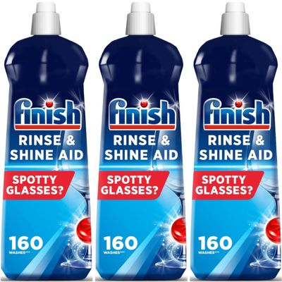 Finish | Finish Dishwasher Rinse & Shine Aid | Original | 800ml | For Drier Glasses and Spot Prevention (Pack of 3)