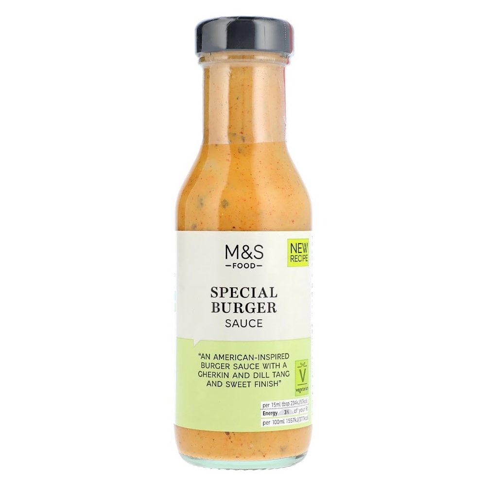 M&S Special Burger Sauce, 250ml, Tangy Tomato and Mustard with Gherkins and Dill, Suitable for Vegetarians (1 Pack)