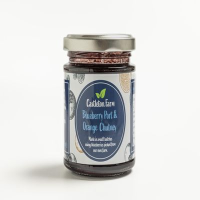 Castleton - Blueberry, Port and Orange Chutney (6 x 200g), Made in Small Batches from Our Scottish Handpicked Fruit, with No Artificial Colours, Flavours or Preservatives